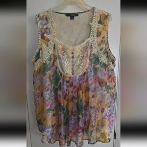 Ladies size 24W denim 24/7 summer  blouse